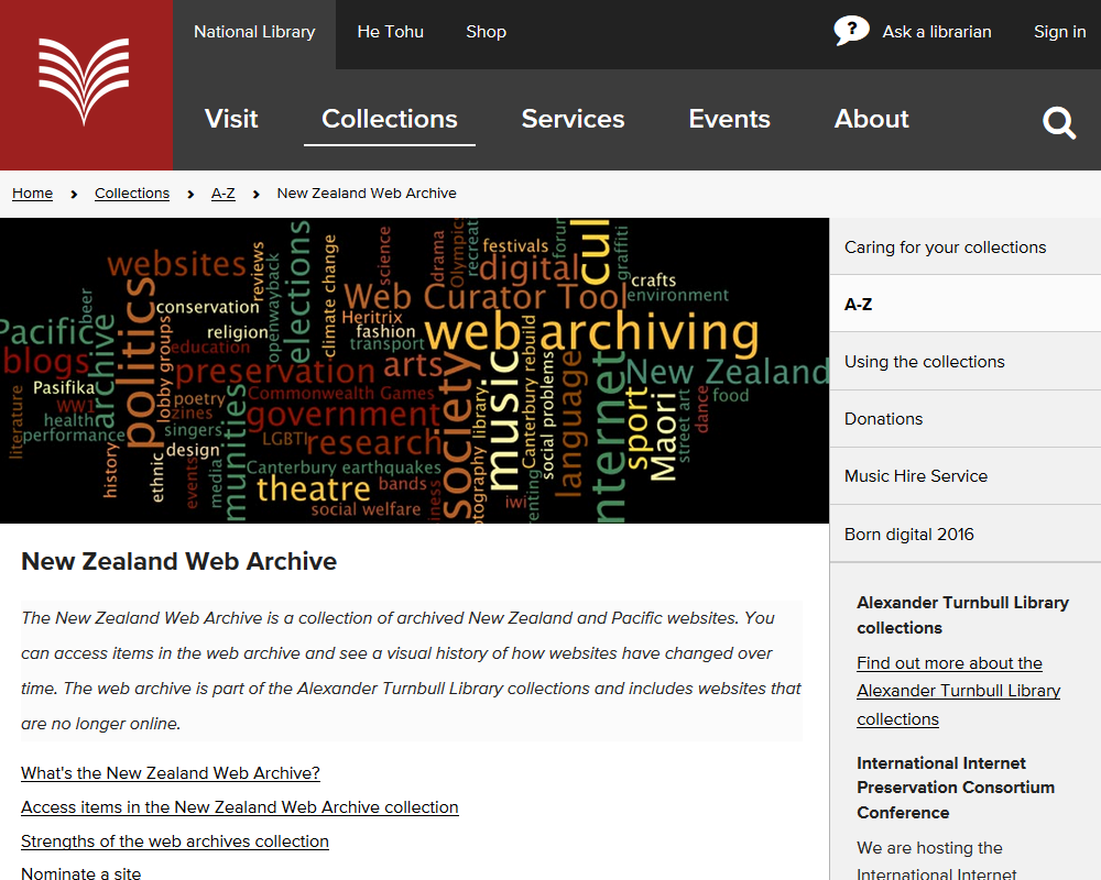 New Zealand Web Archive
