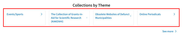 A capture of Collections by Theme